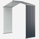 Outdoor storage shed extension kit for 7 ft shed width, made of durable color coated steel, expands storage by 14.7 ft².