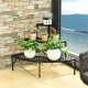 Three-tier metal corner plant display rack with spacious partitions, sturdy frame, and decorative lace for indoor or.