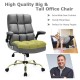 Adjustable swivel office chair in gray with high back, flip-up armrests, and sturdy base, perfect for heavy users.