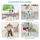 4-in-1 baby highchair set in gray with removable PU cushion, suitable for dining, playtime, and easy cleaning.