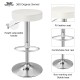 White PU leather swivel barstool with chrome footrest, height adjustable, perfect for kitchen or bar seating.