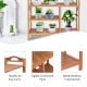 Four-tier bamboo storage shoe rack with side handles, designed for entryway or hallway, promoting airflow and easy.