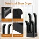 4-tube electric shoe dryer with anti-slip footpads and timer for efficient drying of shoes, socks, and gloves.