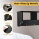 Wall-mounted black cubby organizer shelf with user-friendly details, waterproof surface, and safe round corners for.