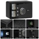 Compact 2-layer security safe deposit box in durable steel with inner LED light, ideal for protecting valuables.