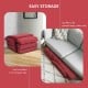 Folding red lazy floor chair with armrests, adjustable back support, and compact storage for living room or dorm use.
