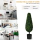 Single 3-foot artificial tower topiary tree with UV-resistant leaves in a black pot, ideal for home or office decor.