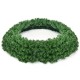 Side view of a 48-inch pre-lit cordless artificial Christmas wreath with 714 branch tips, ideal for festive home.