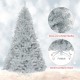 7.5 ft unlit artificial silver tinsel Christmas tree with 1258 branch tips, foldable design, and sturdy metal stand for.