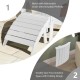 Adirondack folding ottoman in white, made of all-weather HDPE, designed for space-saving indoor or outdoor use.