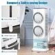 3-in-1 evaporative air cooler with 2.4-gallon water tank, remote control, and 80° oscillation for effective cooling.