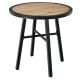 29-inch round patio bistro table with a wood-like top and sturdy steel frame, perfect for indoor and outdoor use.
