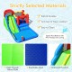 Inflatable water slide for kids featuring a climbing wall, slide, and splash pool, made from durable oxford cloth.