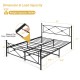 Full/Queen size metal bed frame with headboard, sturdy construction, 660 lbs capacity, ideal for bedroom storage.