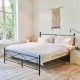 Full/Queen size metal bed frame with elegant headboard, sturdy construction, and 13.5" under-bed storage for versatile.