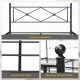 Exquisite headboard of the full/queen size metal bed frame with sturdy metal tubes and decorative circular column.