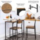 Bar table set featuring a spacious MDF tabletop and two stools with ergonomic backrests, ideal for dining and.
