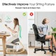 Ergonomic gray kneeling chair with curved base design for improved posture and comfort, suitable for home or office use.
