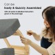 Ergonomic kneeling chair with gray elastic sponge cushion and solid wood structure, designed for easy assembly and.