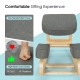 Ergonomic kneeling chair with gray fabric cover and elastic cushion, designed for comfortable and upright sitting.