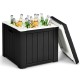 10-gallon black storage cooler with removable lid, perfect for outdoor activities, BBQs, and keeping drinks cool.