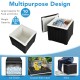 10-gallon black storage cooler with removable lid, ideal for outdoor activities, BBQs, and as a side table or stool.