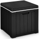 Black 10-gallon storage cooler with wood texture, removable lid, and 3-in-1 design for outdoor activities.