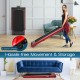 Folding treadmill with dual LED display and built-in wheels, perfect for easy storage and home workouts.