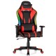 Ergonomic red and black gaming chair with RGB LED lights, adjustable height, and lumbar support for ultimate comfort.