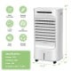 4-in-1 portable evaporative air cooler in white with remote control, 3 modes, and 2.6-gallon water tank for efficient.