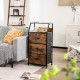 Freestanding cabinet dresser with wooden top, featuring 3 folding drawers and a sturdy steel frame, ideal for versatile.