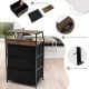 Freestanding cabinet dresser with wooden top, featuring 3 folding drawers and a sturdy steel frame for versatile.