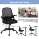 Adjustable mesh office chair with flip-up armrests, ergonomic backrest, and 4" height adjustment for comfortable.