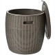 Rattan-style 9.5-gallon patio cool bar with lid, serving as an ice bucket, side table, and storage box for outdoor.