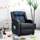 Kids recliner chair in blue with adjustable backrest, footrest, and side pockets for storage, perfect for play and.