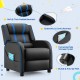 Kids recliner chair in blue with ergonomic armrests, side storage pockets, and soft padded backrest for ultimate.