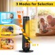 1500W PTC fast heating space heater in black with 3D flame effect, suitable for indoor use and oscillates 80° for.