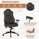 High adjustable back executive office chair in brown with padded armrests and ergonomic design for comfortable.
