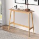 Natural bamboo bar table with rounded corners, suitable for dining or living room use, featuring a waterproof surface.