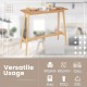 48-inch natural bamboo bar table with rounded corners, ideal for dining, kitchen, or living room use.