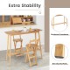 48-inch natural bamboo bar table with reinforced crossbeam and non-slip foot pads, ideal for dining and kitchen use.