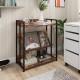3-tier industrial bookshelf with adjustable shelves, sturdy metal frame, and wood finish, perfect for living room or.