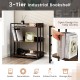 3-tier industrial bookshelf with adjustable shelves, sturdy metal frame, perfect for living room or study display.