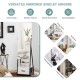 Jewelry cabinet with full-length mirror, white MDF, velvet lining, large storage, ideal for bedroom or dressing room.