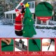 6-foot inflatable Christmas tree with Santa and LED lights, designed for outdoor use with ground stakes and sandbags.