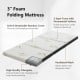 Tri-fold 3-inch memory foam mattress with breathable bamboo cover, ideal for portable sleeping and lounging.