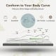 Tri-fold memory foam mattress topper with bamboo cover, designed for comfort and pressure relief, ideal for camping and.