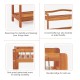 Detail of the 2-tier acacia wood shoe rack showcasing raised legs, curved handle, and rust-proof galvanized screw for.