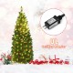 4.5 feet pre-lit hinged pencil Christmas tree with 150 lights, pine cones, and red berries, perfect for small spaces.