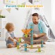 Bamboo marble run toy set with 106 pieces, promoting parent-child interaction and early engineering skills.
